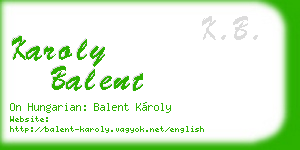 karoly balent business card